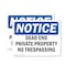 Signmission Dead End Private Property No Trespassing OSHA Notice Sign, Vinyl Decal, 14in W x 10in L, 2PK OS-2PACK-NS-D-1014-L-10942 - alternate 1